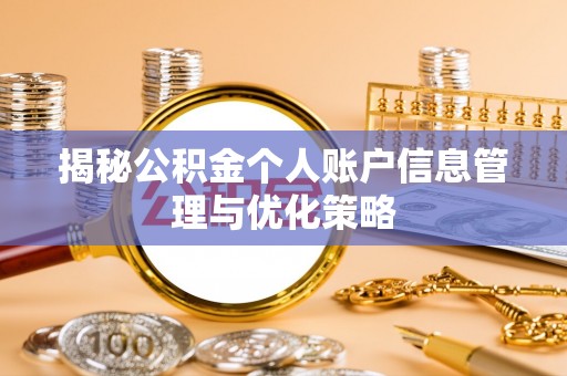 华龙揭秘公积金个人账户信息管理与优化策略