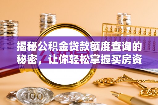 华龙揭秘公积金贷款额度查询的秘密，让你轻松掌握买房资金规划
