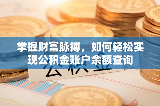 华龙掌握财富脉搏，如何轻松实现公积金账户余额查询
