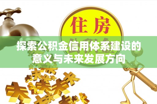 华龙探索公积金信用体系建设的意义与未来发展方向